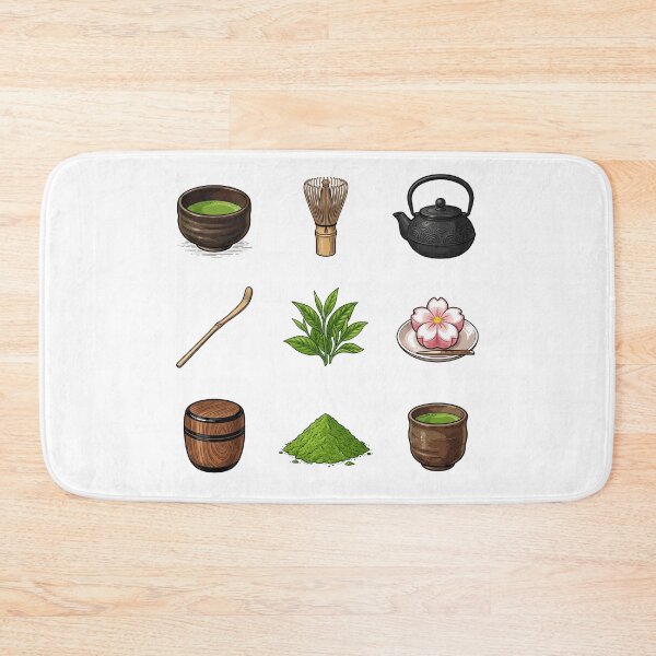 Item preview, Japanese Matcha Green Tea Ceremony Set Sticker Pack Chasen Wagashi Aesthetic designed and sold by mood-draftsman.