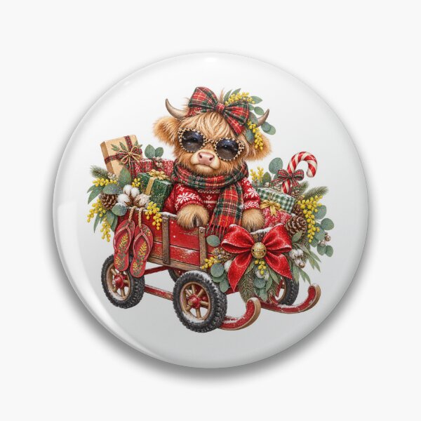 Item preview, Highland Cow Christmas Cute Highland Cow Wagon Wattle Christmas designed and sold by Yellowriversss.