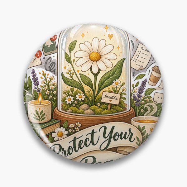 Item preview, Protect Your Peace – Botanical Mindfulness Sticker designed and sold by ChicClicker.