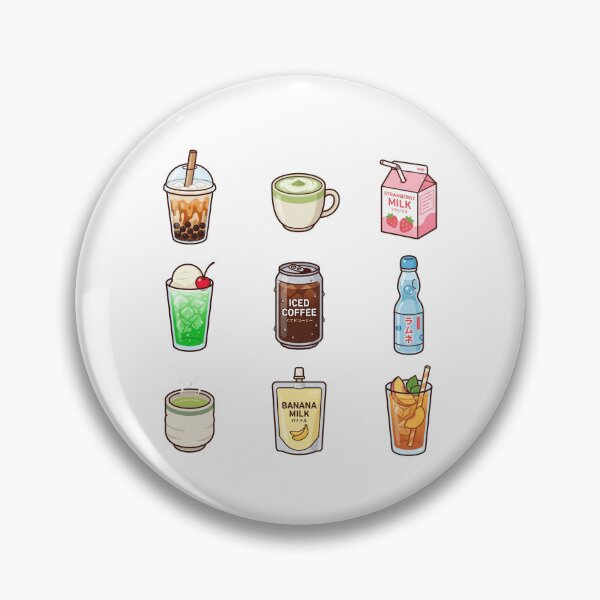 Item preview, Cute Japanese Drinks Sticker Pack Boba Melon Soda Milk Ramune Aesthetic designed and sold by mood-draftsman.