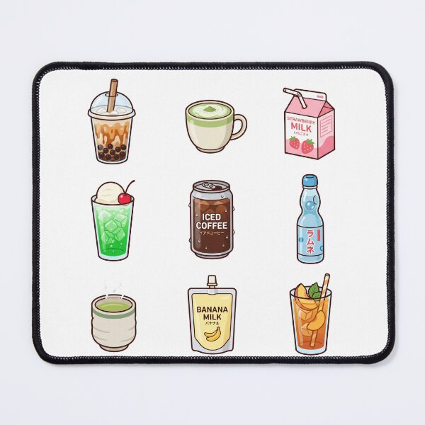Item preview, Cute Japanese Drinks Sticker Pack Boba Melon Soda Milk Ramune Aesthetic designed and sold by mood-draftsman.