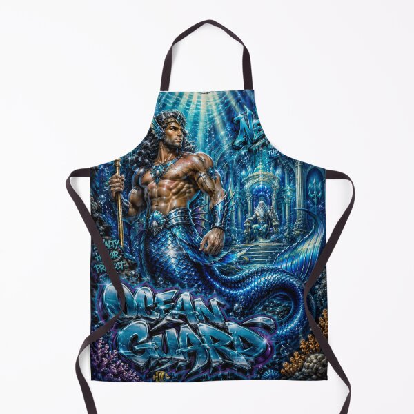 Item preview, Merman – Neptune’s Ocean Guardian | 90s Airbrush Fantasy designed and sold by Kilian Luc.