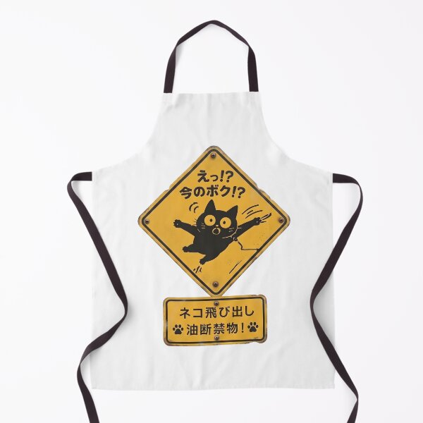 Item preview, Flying Cat Japanese Vintage Warning Sign designed and sold by Maangata Art.