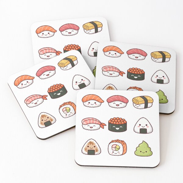 Item preview, Cute Kawaii Sushi Sticker Pack Onigiri Nigiri Japanese Food Aesthetic designed and sold by mood-draftsman.