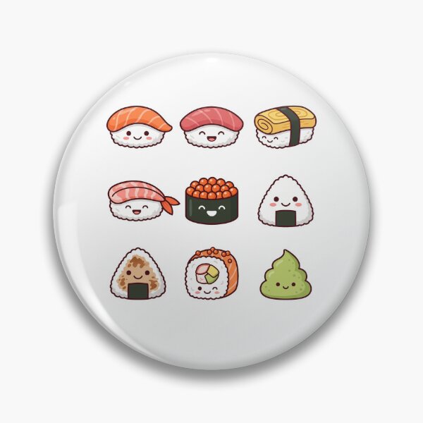 Item preview, Cute Kawaii Sushi Sticker Pack Onigiri Nigiri Japanese Food Aesthetic designed and sold by mood-draftsman.
