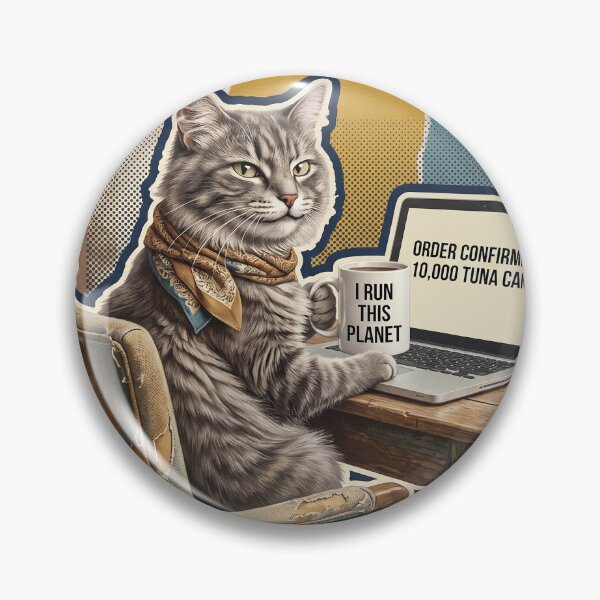 Item preview, I Run This Planet Sassy Cat Ordering Tuna Online Funny Graphic Tee designed and sold by KIDEnia.