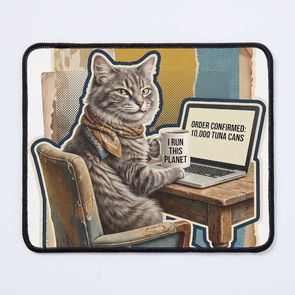 Item preview, I Run This Planet Sassy Cat Ordering Tuna Online Funny Graphic Tee designed and sold by KIDEnia.