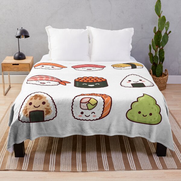 Item preview, Cute Kawaii Sushi Sticker Pack Onigiri Nigiri Japanese Food Aesthetic designed and sold by mood-draftsman.