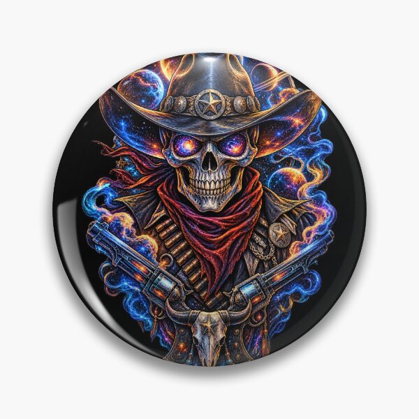 Item preview, Space Cowboy Skull  Cosmic Western Skeleton Sci-Fi T-Shirt designed and sold by HAFIZ-DP.