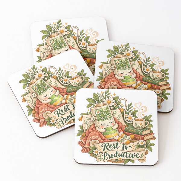 Item preview, Rest Is Productive – Recharge Yourself Sticker designed and sold by ChicClicker.