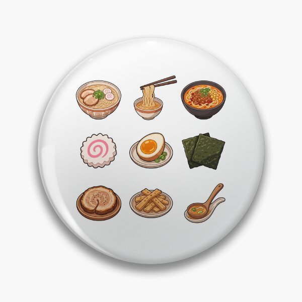 Item preview, Japanese Ramen Noodle Bowls & Toppings Sticker Pack Foodie Aesthetic designed and sold by mood-draftsman.