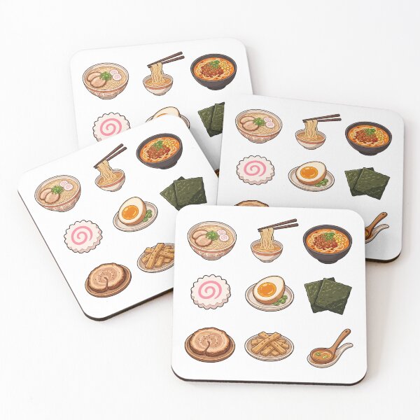Item preview, Japanese Ramen Noodle Bowls & Toppings Sticker Pack Foodie Aesthetic designed and sold by mood-draftsman.