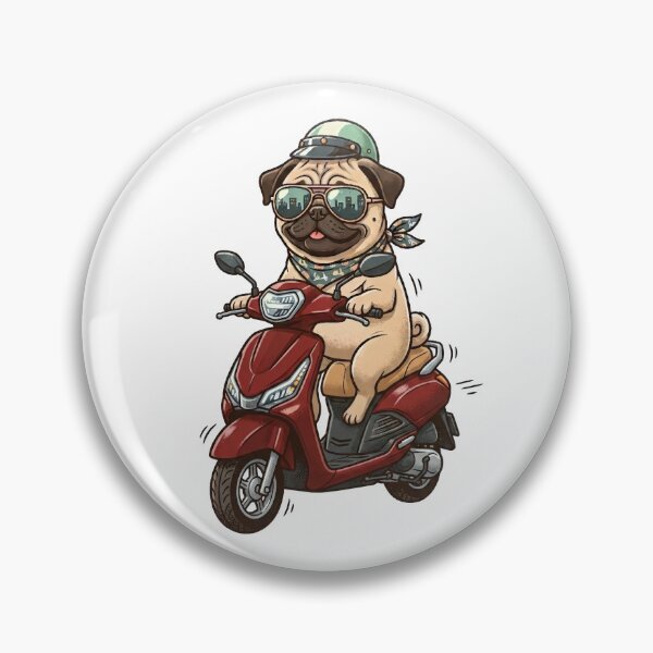 Item preview, Cool Pud Dog Riding Scooter Cartoon designed and sold by Zeroserio.