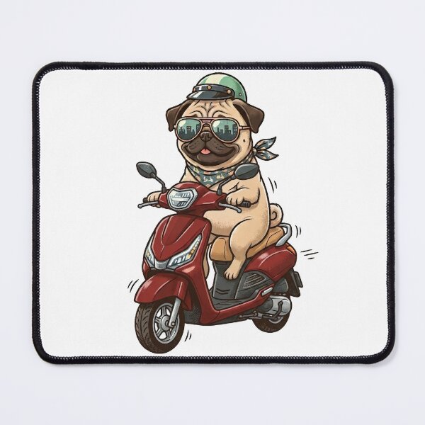 Item preview, Cool Pud Dog Riding Scooter Cartoon designed and sold by Zeroserio.