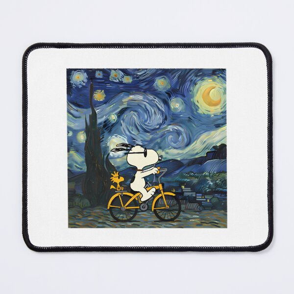 Item preview, Snoopy Woodstock Starry Night Bike Peanuts Art | Limited Edition designed and sold by alterity268.