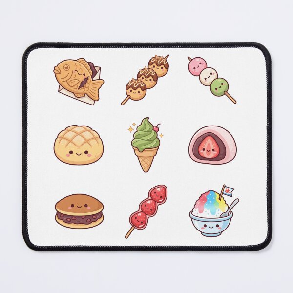 Item preview, Cute Kawaii Japanese Street Food & Desserts Sticker Pack Taiyaki Dango Aesthetic designed and sold by mood-draftsman.