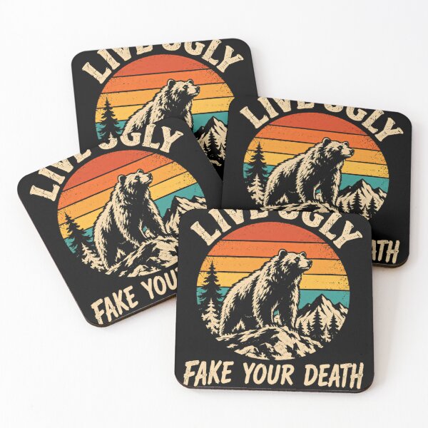 Item preview, Live Ugly Fake Your Death Eat Trash Funny Bear Outdoor Wilderness Camper Hiker designed and sold by RetroMini2026.
