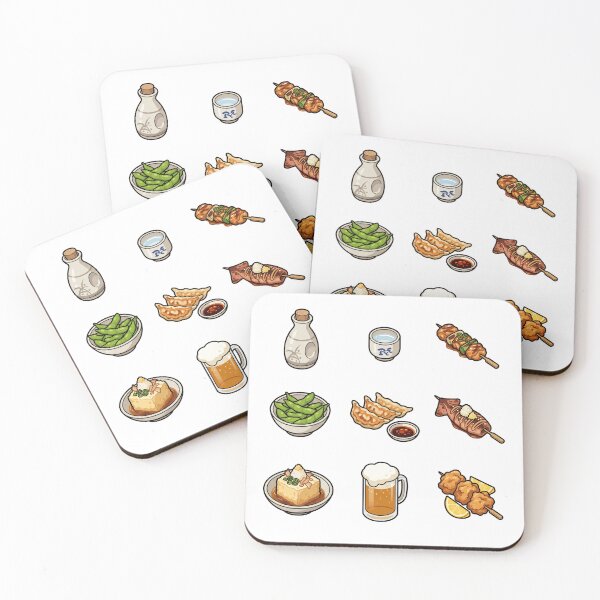 Item preview, Japanese Izakaya Pub Food & Drinks Sticker Pack Yakitori Gyoza Sake Aesthetic designed and sold by mood-draftsman.