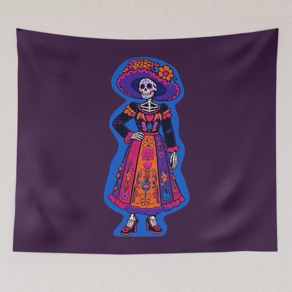 Item preview, Traditional La Catrina – Mexican Folk Dress Day of the Dead Skeleton designed and sold by KungPowUnicorn.