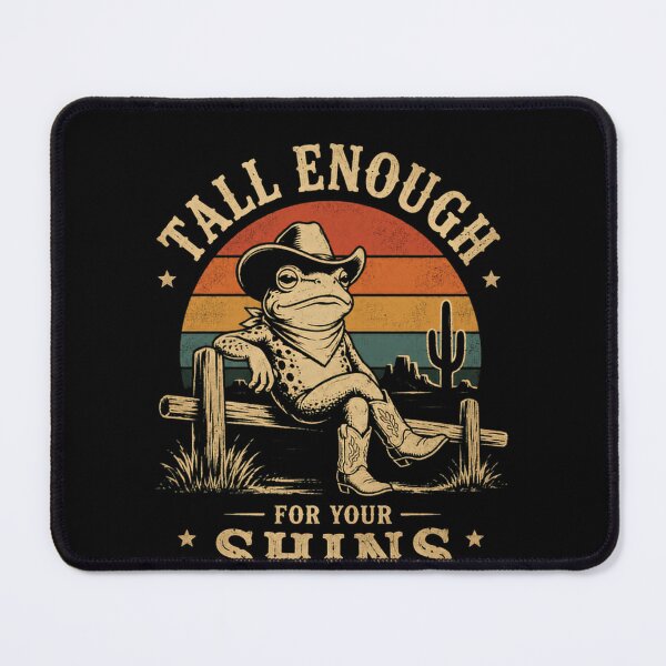 Item preview, Tall Enough For Your Shins Cowboy Frog Western Humor designed and sold by RetroMini2026.