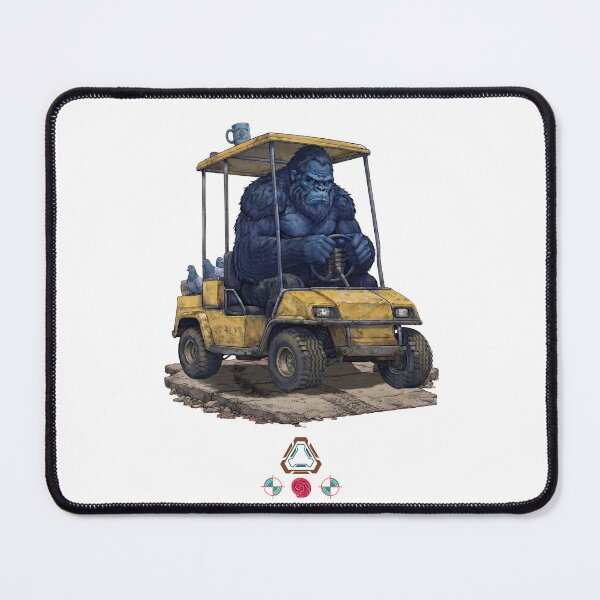 Item preview, Bigfoot Driving a Golf Cart with Pigeons and Coffee Funny Sasquatch designed and sold by Whimsy Trail Co.