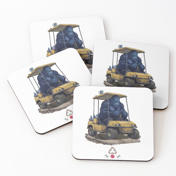 Item preview, Bigfoot Driving a Golf Cart with Pigeons and Coffee Funny Sasquatch designed and sold by Whimsy Trail Co.