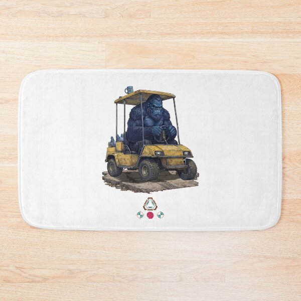 Item preview, Bigfoot Driving a Golf Cart with Pigeons and Coffee Funny Sasquatch designed and sold by Whimsy Trail Co.