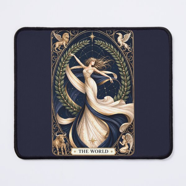 Item preview, The World Tarot Card Goddess Gothic Occult Art  designed and sold by MythicMood.