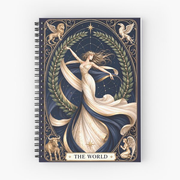 Item preview, The World Tarot Card Goddess Gothic Occult Art  designed and sold by MythicMood.