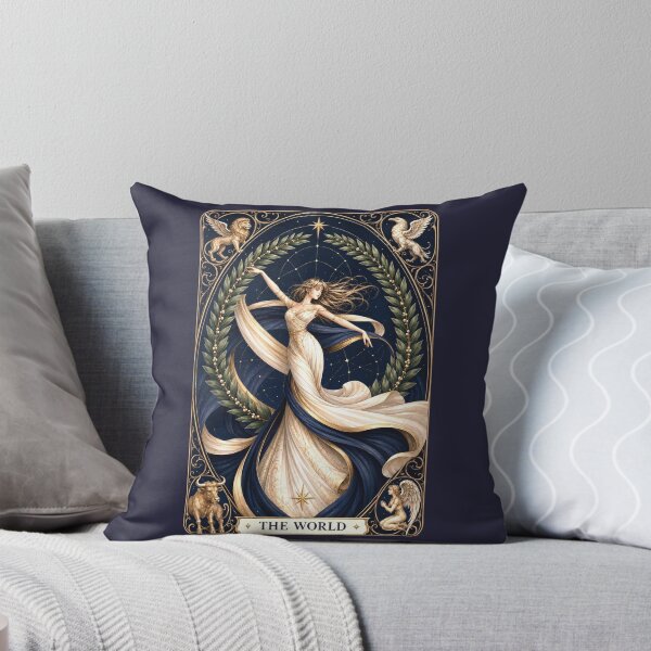 Item preview, The World Tarot Card Goddess Gothic Occult Art  designed and sold by MythicMood.