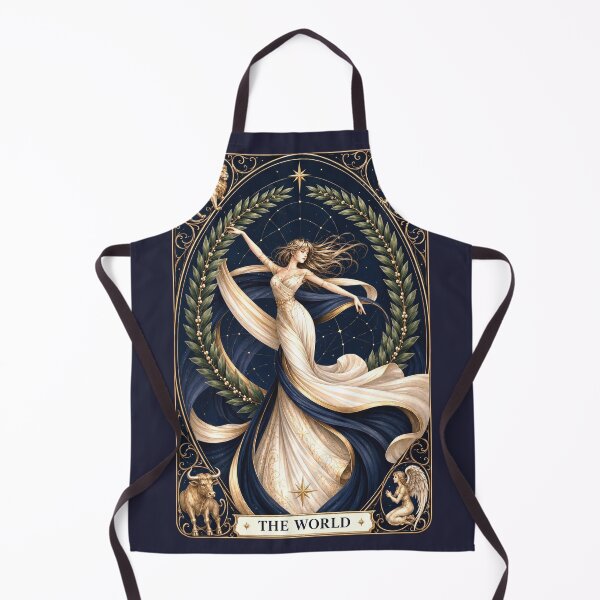 Item preview, The World Tarot Card Goddess Gothic Occult Art designed and sold by MythicMood.