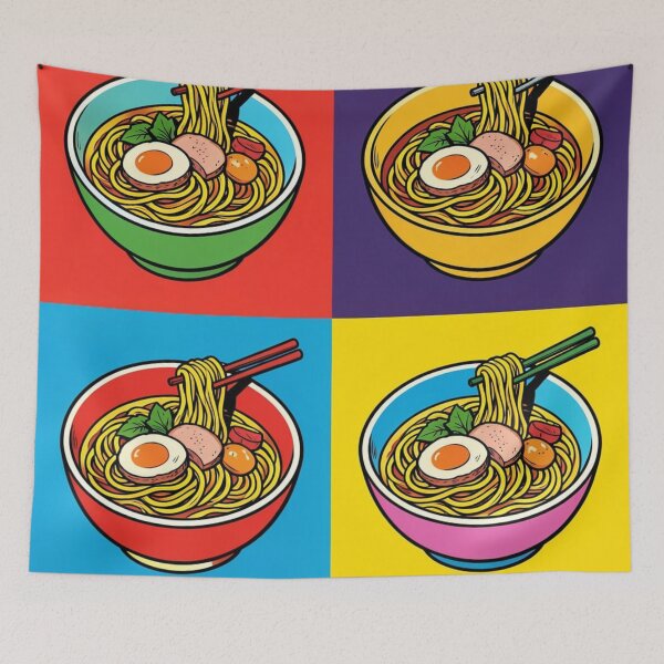 Item preview, Colorful Ramen Noodle Bowl Pop Art – Japanese Food Illustration designed and sold by Generic RedHead Designs.