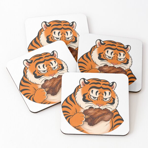 Item preview, Chubby Tiger Biting Grilled Steak Skewer designed and sold by aigcx.
