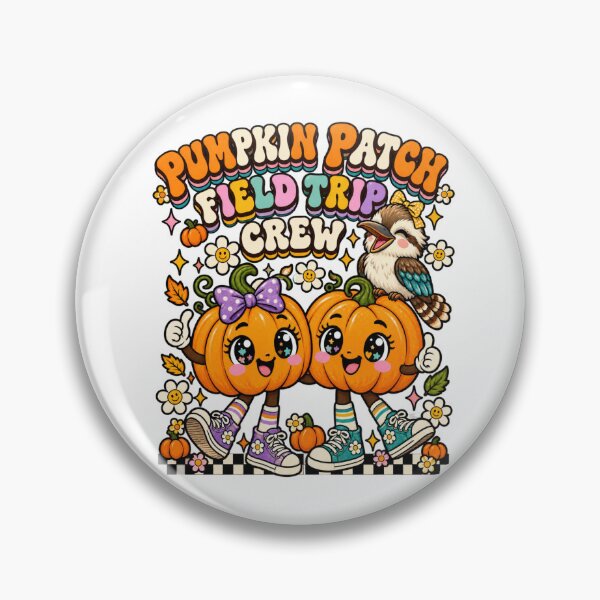Item preview, Pumpkin Patch Field Trip Crew Groovy Kawaii Pumpkin Kookaburra Aussie designed and sold by Yellowriversss.