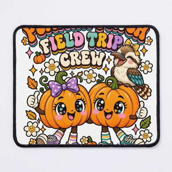 Item preview, Pumpkin Patch Field Trip Crew Groovy Kawaii Pumpkin Kookaburra Aussie designed and sold by Yellowriversss.
