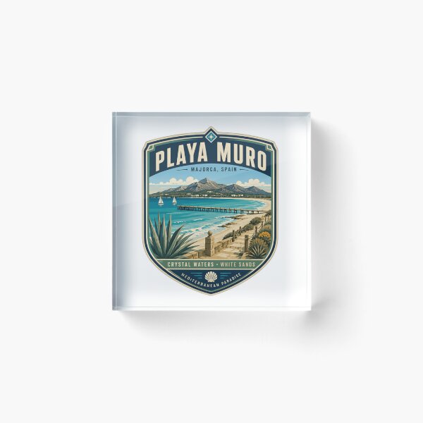 Item preview, Playa Muro Majorca Spain Crystal Waters White Sands Mediterranean Paradise Travel Vacation Souvenir Explorer designed and sold by Simsimah26Parks.