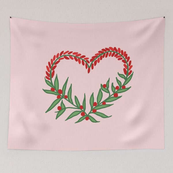 Item preview, Floral Red Lavender Heart  designed and sold by CamilasPrints.