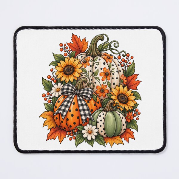 Item preview, Pumpkin Floral Harvest – Cute Fall Halloween Pumpkin designed and sold by afr-saad.