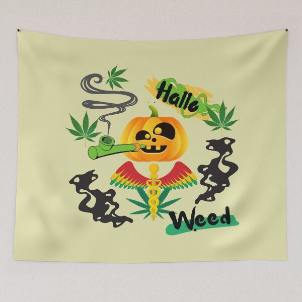 Item preview, HAPPY HALLO WEED Pumpkin smoking Pipe designed and sold by OMdesign10.