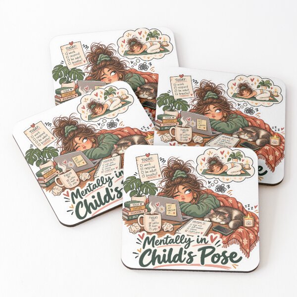Item preview, Mentally in Child's Pose – Funny Yoga Mood Sticker designed and sold by ChicClicker.
