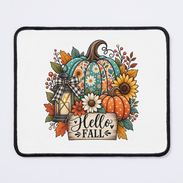 Item preview, Hello Fall Patterned Pumpkin – Rustic Autumn Harvest Design designed and sold by afr-saad.