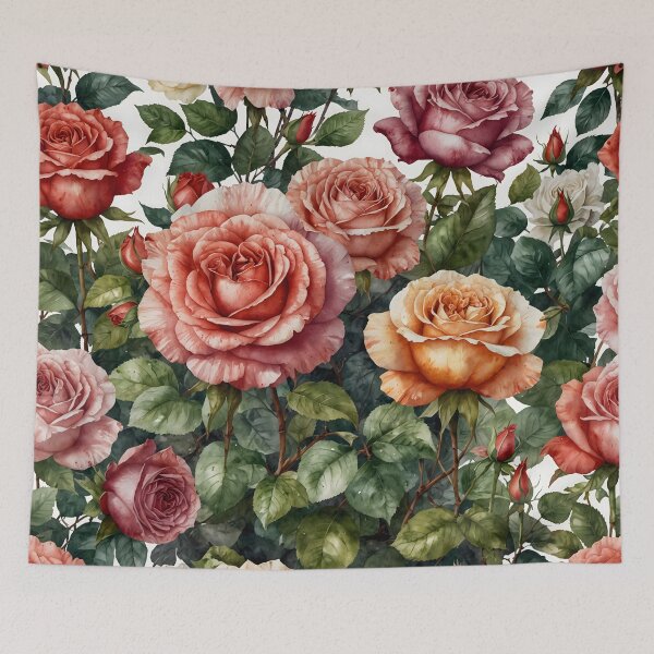 Item preview, Rose Garden Watercolor Painting designed and sold by RawNaturePrints.