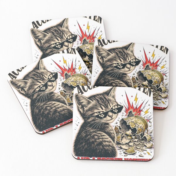 Item preview, Accidents Happen Mischievous Kitten Meme Graphic T-Shirt designed and sold by KIDEnia.