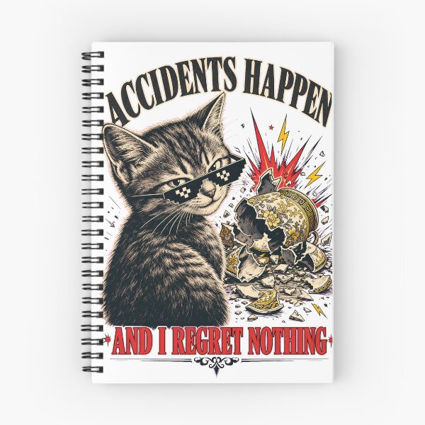 Item preview, Accidents Happen Mischievous Kitten Meme Graphic T-Shirt designed and sold by KIDEnia.