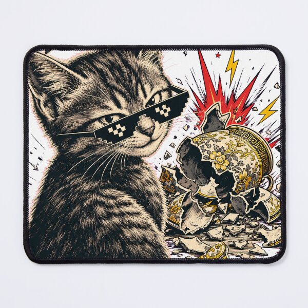 Item preview, Accidents Happen Mischievous Kitten Meme Graphic T-Shirt designed and sold by KIDEnia.