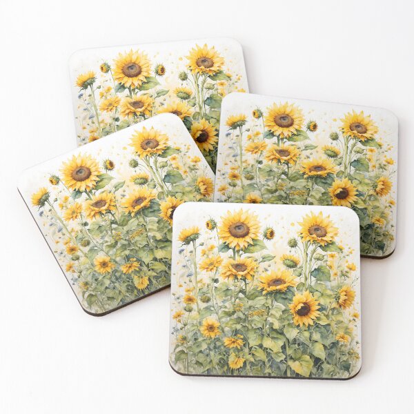 Item preview, Sunflower Meadow Watercolor Painting designed and sold by RawNaturePrints.