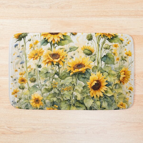 Item preview, Sunflower Meadow Watercolor Painting designed and sold by RawNaturePrints.