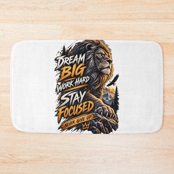Item preview, Dream Big Work Hard Stay Focused Lion Motivation designed and sold by CreativeMindsetLab.