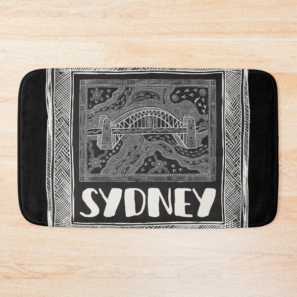 Item preview, Aboriginal Art Sydney Harbour Bridge Indigenous Australian Graphic Print designed and sold by FreiherrPK.