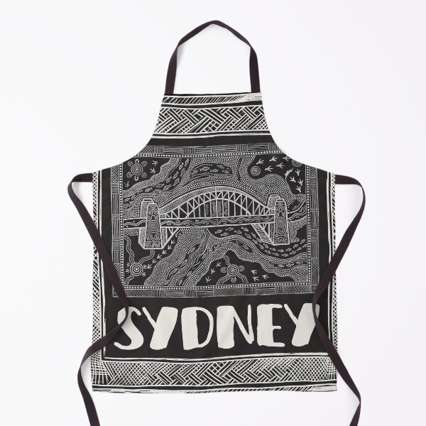 Item preview, Aboriginal Art Sydney Harbour Bridge Indigenous Australian Graphic Print designed and sold by FreiherrPK.